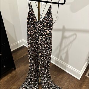 Abercrombie & Fitch Black Floral Jumpsuit